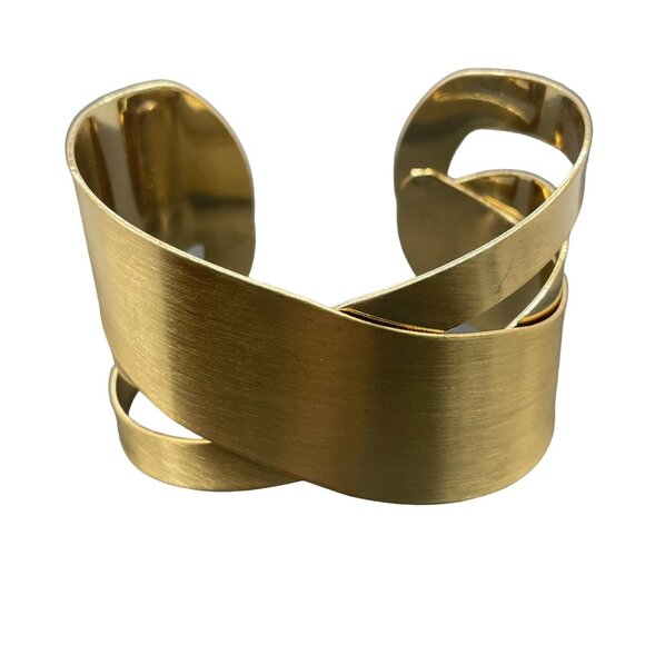 Cross Cuff Bangle Bracelet Gold Tone Evening Classic Party/cocktail Date Night - Picture 4 of 7